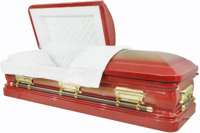 Red Casket w/Gold Brush