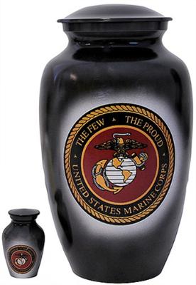 Brass Urn Velvet Box plus 1 Keepsake Marine Corps
